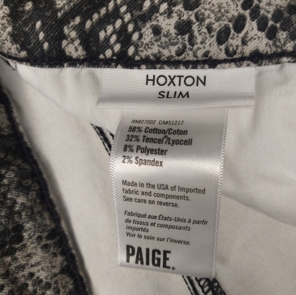 PAIGE Snakeskin Hoxton Slim Women's Jeans Size 27 - Picture 4 of 8